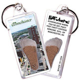 Manchester FootWhere® Souvenir Keychain. Made in USA-FootWhere® Souvenirs