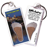 Manchester FootWhere® Souvenir Keychain. Made in USA-FootWhere® Souvenirs