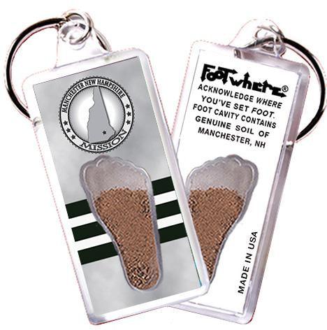 Manchester FootWhere® Souvenir Keychain. Made in USA-FootWhere® Souvenirs