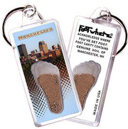 Manchester FootWhere® Souvenir Keychain. Made in USA-FootWhere® Souvenirs