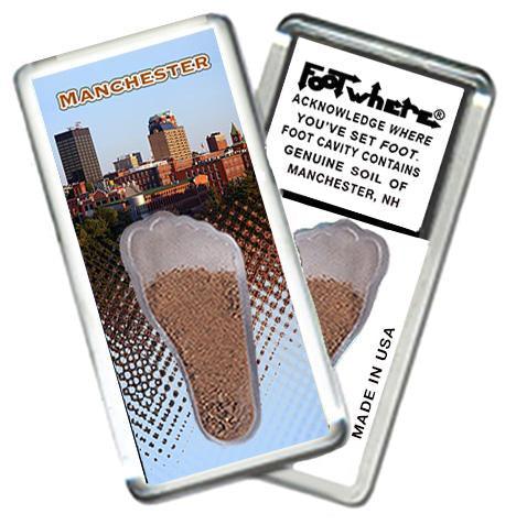 Manchester FootWhere® Souvenir Fridge Magnet. Made in USA-FootWhere® Souvenirs