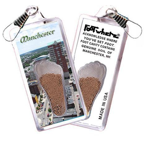 Manchester FootWhere® Souvenir Zipper-Pull. Made in USA-FootWhere® Souvenirs