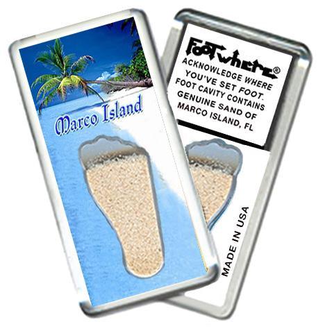 Marco Island FootWhere® Souvenir Fridge Magnet. Made in USA-FootWhere® Souvenirs