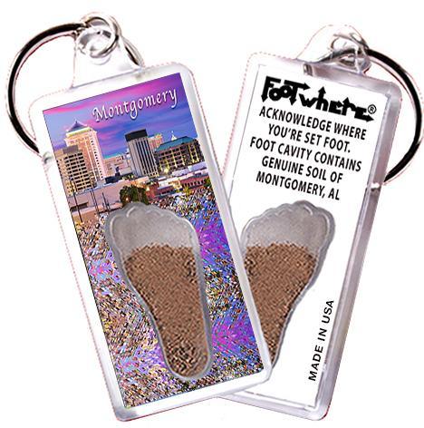 Montgomery, AL FootWhere® Souvenir Key Chain. Made in USA-FootWhere® Souvenirs