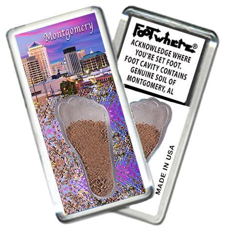 Montgomery, AL FootWhere® Souvenir Fridge Magnet. Made in USA-FootWhere® Souvenirs