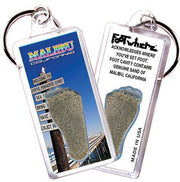 Malibu FootWhere® Souvenir Keychain. Made in USA-FootWhere® Souvenirs
