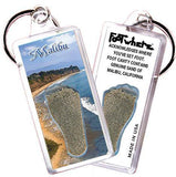 Malibu FootWhere® Souvenir Keychain. Made in USA-FootWhere® Souvenirs