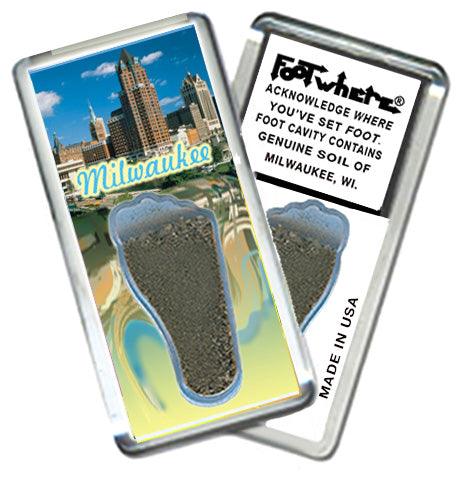 Milwaukee FootWhere® Souvenir Fridge Magnets. 6 Piece Set. Made in USA - FootWhere® Souvenir Shop