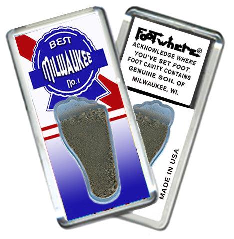Milwaukee FootWhere® Souvenir Fridge Magnets. 6 Piece Set. Made in USA - FootWhere® Souvenir Shop