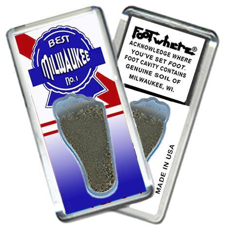 Milwaukee FootWhere® Souvenir Fridge Magnet. Made in USA-FootWhere® Souvenirs
