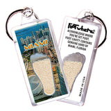 Miami FootWhere® Souvenir Keychains. 6 Piece Set. Made in USA - FootWhere® Souvenir Shop