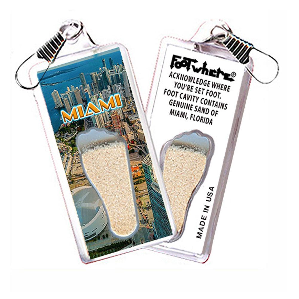 Miami FootWhere® Souvenir Zipper-Pulls. 6 Piece Set. Made in USA - FootWhere® Souvenir Shop