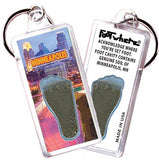 Minneapolis FootWhere® Souvenir Keychain. Made in USA-FootWhere® Souvenirs