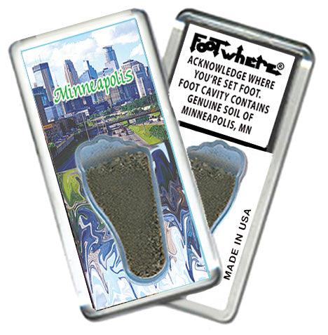 Minneapolis FootWhere® Souvenir Fridge Magnets. 6 Piece Set. Made in USA-FootWhere® Souvenirs