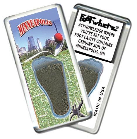 Minneapolis FootWhere® Souvenir Fridge Magnets. 6 Piece Set. Made in USA-FootWhere® Souvenirs