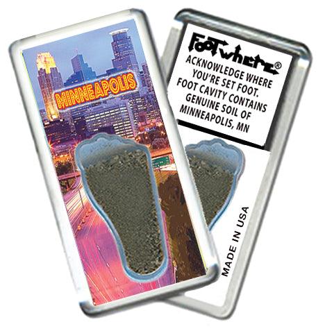 Minneapolis FootWhere® Souvenir Fridge Magnet. Made in USA-FootWhere® Souvenirs