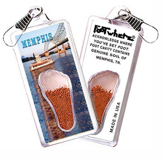 Memphis FootWhere® Souvenir Zipper-Pull. Made in USA-FootWhere® Souvenirs