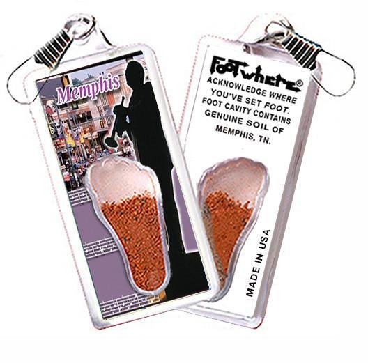 Memphis FootWhere® Souvenir Zipper-Pull. Made in USA-FootWhere® Souvenirs