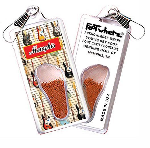 Memphis FootWhere® Souvenir Zipper-Pull. Made in USA-FootWhere® Souvenirs