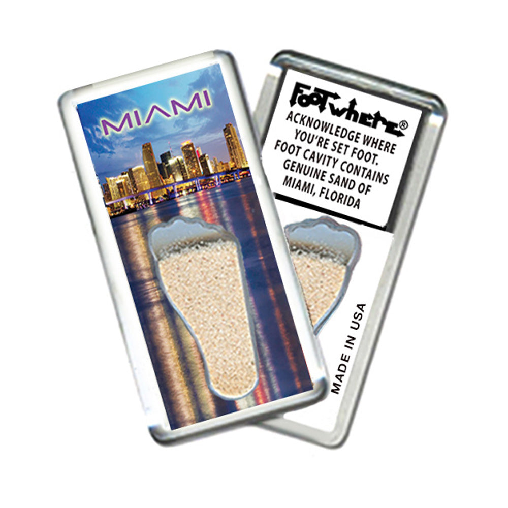Miami FootWhere® Souvenir Fridge Magnet.