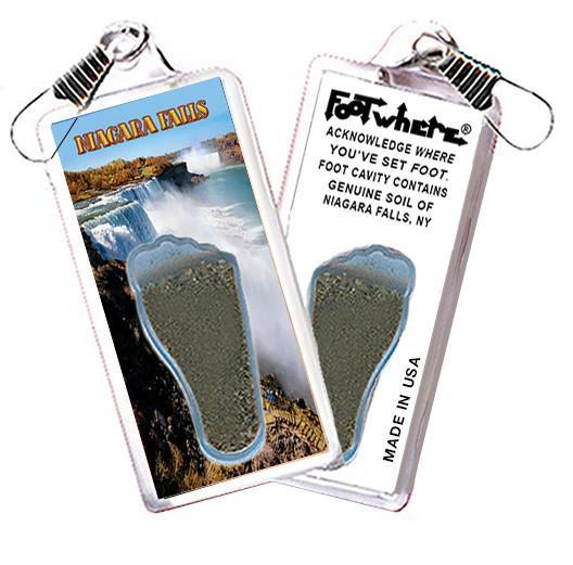 Niagara Falls, NY FootWhere® Souvenir Zipper-Pull. Made in USA-FootWhere® Souvenirs