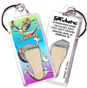 Norfolk FootWhere® Souvenir Keychains. 6 Piece Set. Made in USA - FootWhere® Souvenir Shop