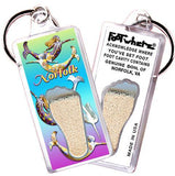 Norfolk FootWhere® Souvenir Keychain. Made in USA-FootWhere® Souvenirs