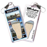 Norfolk FootWhere® Souvenir Zipper-Pulls. 6 Piece Set. Made in USA - FootWhere® Souvenir Shop