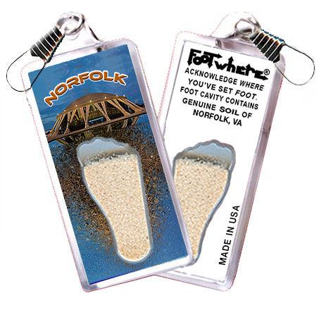 Norfolk FootWhere® Souvenir Zipper-Pulls. 6 Piece Set. Made in USA - FootWhere® Souvenir Shop