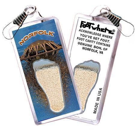 Norfolk FootWhere® Souvenir Zipper-Pull. Made in USA-FootWhere® Souvenirs