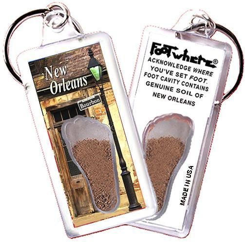New Orleans FootWhere® Souvenir Keychain. Made in USA-FootWhere® Souvenirs