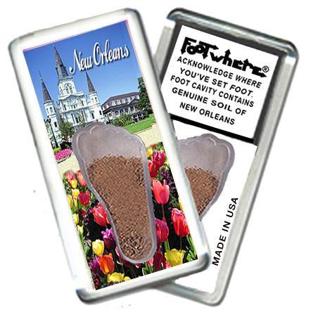 New Orleans FootWhere® Souvenir Magnet. Made in USA-FootWhere® Souvenirs