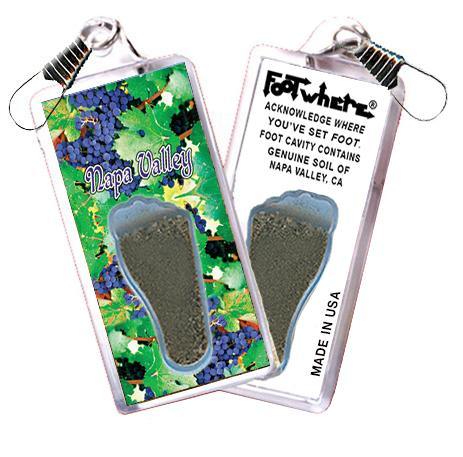 Napa Valley FootWhere® Souvenir Zipper-Pull. Made in USA-FootWhere® Souvenirs