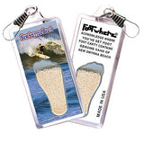 New Smyrna Beach FootWhere® Souvenir Zipper-Pull. Made in USA-FootWhere® Souvenirs