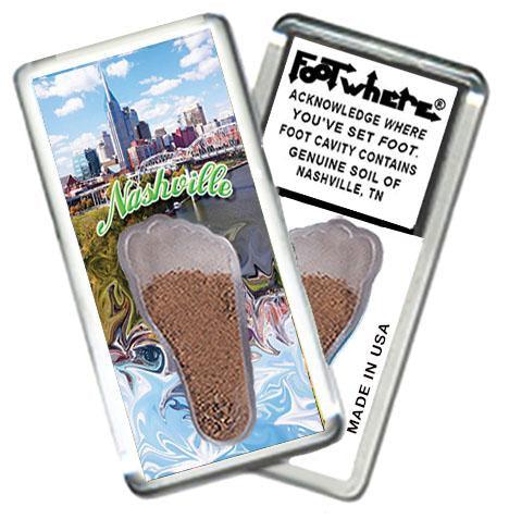 Nashville FootWhere® Souvenir Magnet. Made in USA-FootWhere® Souvenirs