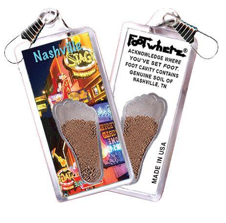 Nashville FootWhere® Souvenir Zipper-Pull. Made in USA-FootWhere® Souvenirs