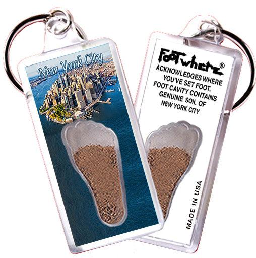 New York City FootWhere® Souvenir Keychain. Made in USA - FootWhere® Souvenir Shop