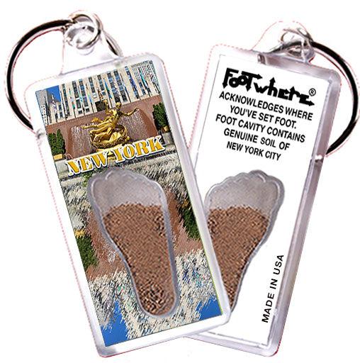 New York City FootWhere® Souvenir Keychain. Made in USA - FootWhere® Souvenir Shop