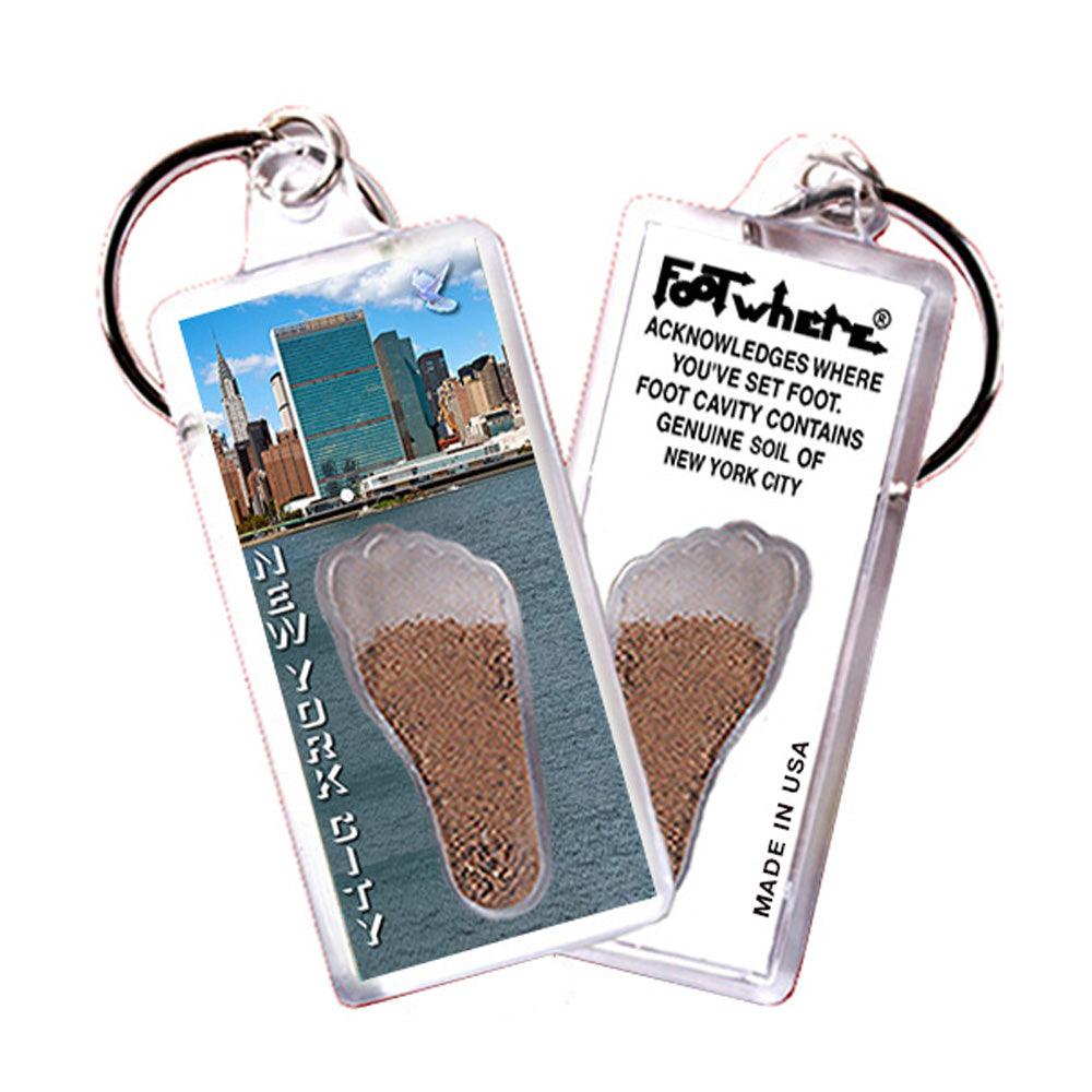 New York City FootWhere® Souvenir Keychain. Made in USA - FootWhere® Souvenir Shop