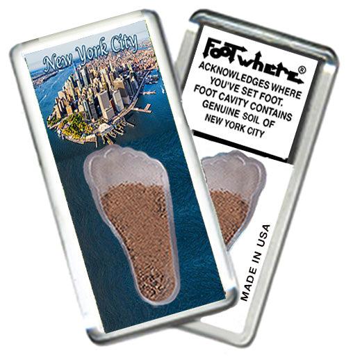 New York City FootWhere® Souvenir Fridge Magnet. Made in USA - FootWhere® Souvenir Shop