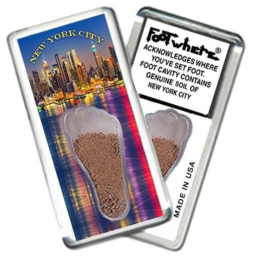 New York City FootWhere® Souvenir Fridge Magnet. Made in USA - FootWhere® Souvenir Shop