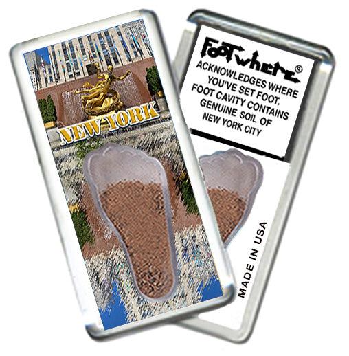 New York City FootWhere® Souvenir Fridge Magnet. Made in USA - FootWhere® Souvenir Shop