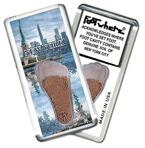 New York City FootWhere® Souvenir Fridge Magnet. Made in USA - FootWhere® Souvenir Shop