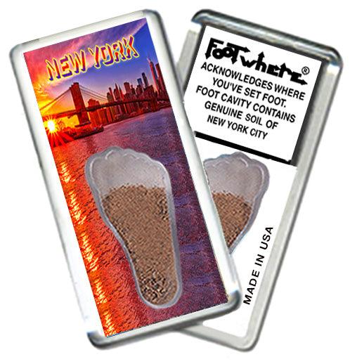 New York City FootWhere® Souvenir Fridge Magnet. Made in USA - FootWhere® Souvenir Shop