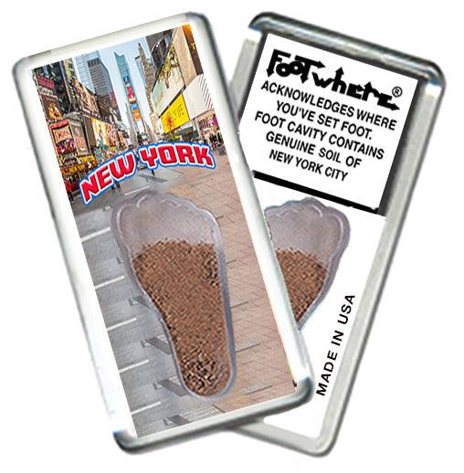 New York City FootWhere® Souvenir Fridge Magnet. Made in USA - FootWhere® Souvenir Shop