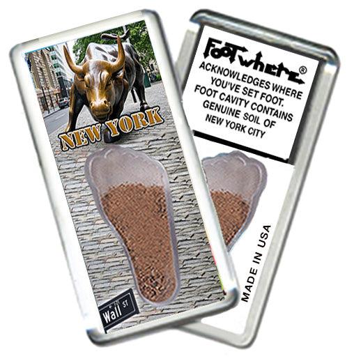 New York City FootWhere® Souvenir Fridge Magnet. Made in USA - FootWhere® Souvenir Shop