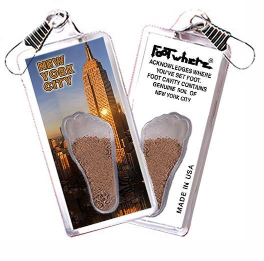 New York City FootWhere® Souvenir Zipper-Pull. Made in USA-FootWhere® Souvenirs