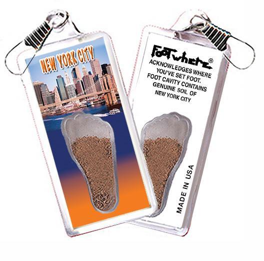 New York City FootWhere® Souvenir Zipper-Pull. Made in USA-FootWhere® Souvenirs