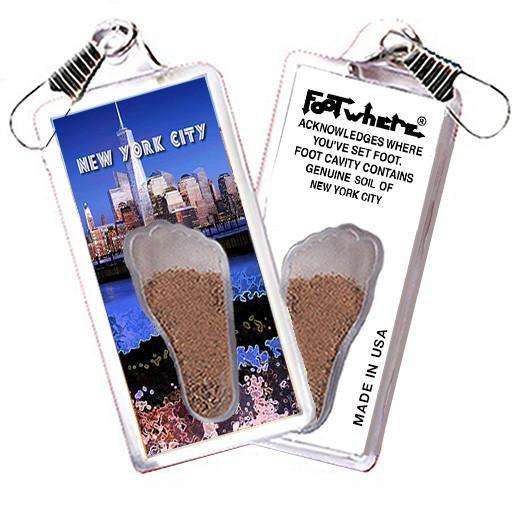 New York City FootWhere® Souvenir Zipper-Pull. Made in USA-FootWhere® Souvenirs