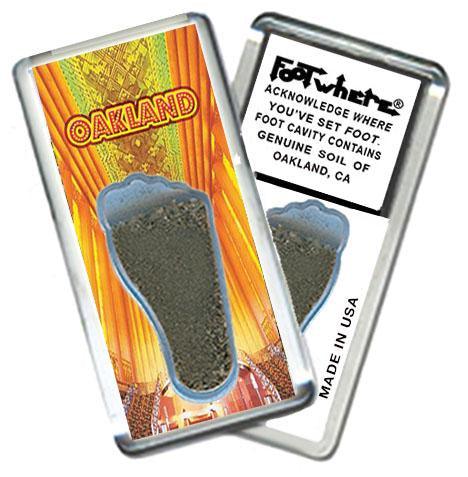 Oakland FootWhere® Souvenir Magnet. Made in USA-FootWhere® Souvenirs